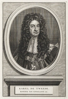 KG 12601
<br/>
Portret van Karel II, koning van Engeland.
<br/>
<em>Picart, Bernard (1673-1733)</em>